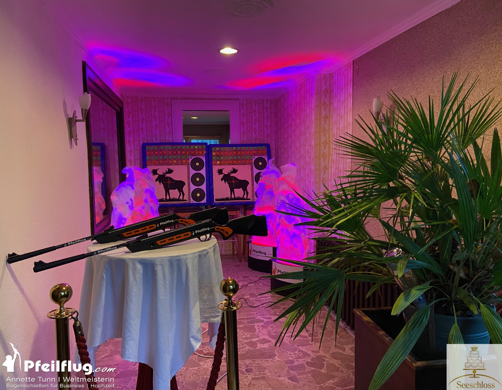 Schießbude im Innenraum für Hochzeit Teamevent oder Weihnachtsfeier 
